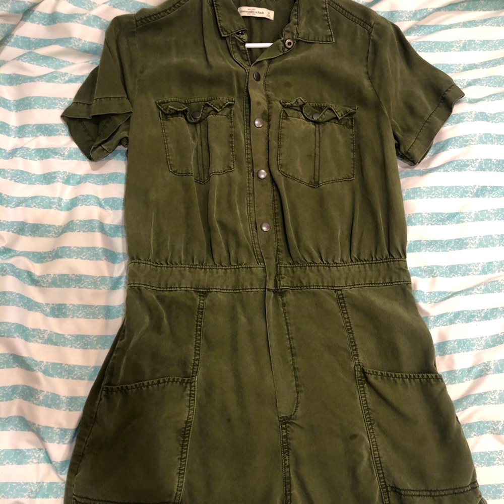 Abercrombie & Fitch Green Utility Romper